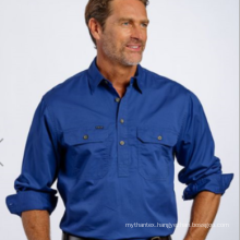 100% Cotton Long Sleeve Work Uniform Shirt for Men